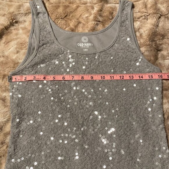 Old Navy Women's Sequin Sleeveless Tank Top Size L - Picture 5 of 6